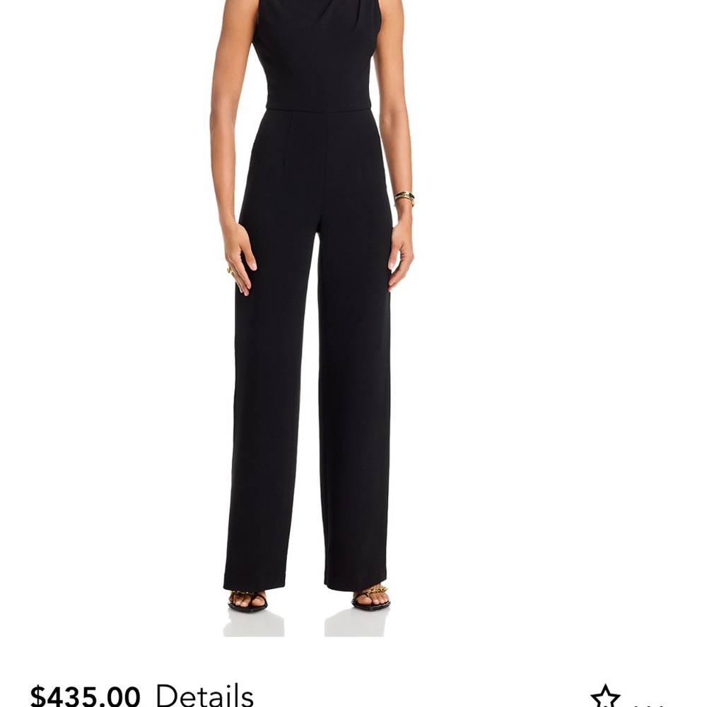Black Halo Black Sleeveless Wide-Leg Jumpsuit. Size 6